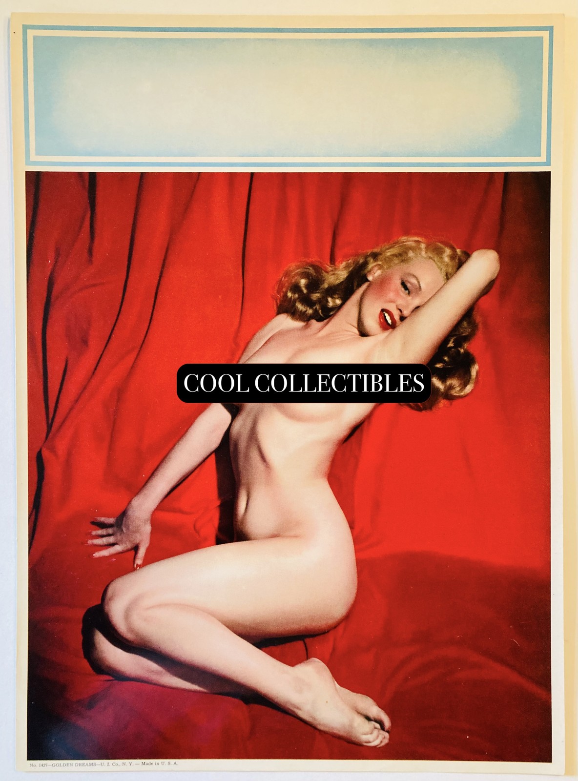 Marilyn Monroe Calendar 1952 Vintage Pinup #1 Golden Dreams Salesman Proof COA