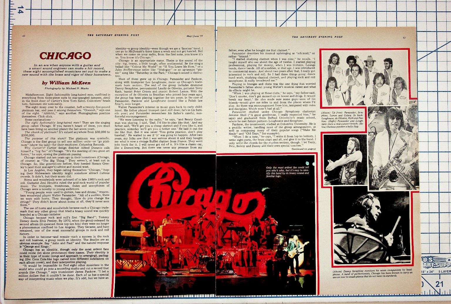 1972 The Saturday Evening Post Article CHICAGO Rock Band Vintage Ephemera