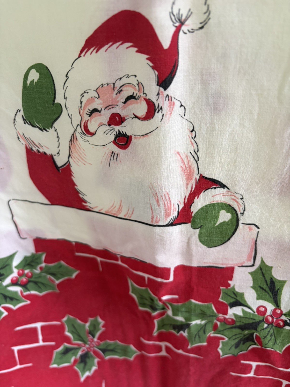 Vintage PAIR Pillowcases SANTA Chimney PRESENTS 36” x 22” RARE EUC Vintage PAIR Pillowcases SANTA Chimney PRESENTS 36” x 22” RARE EUC