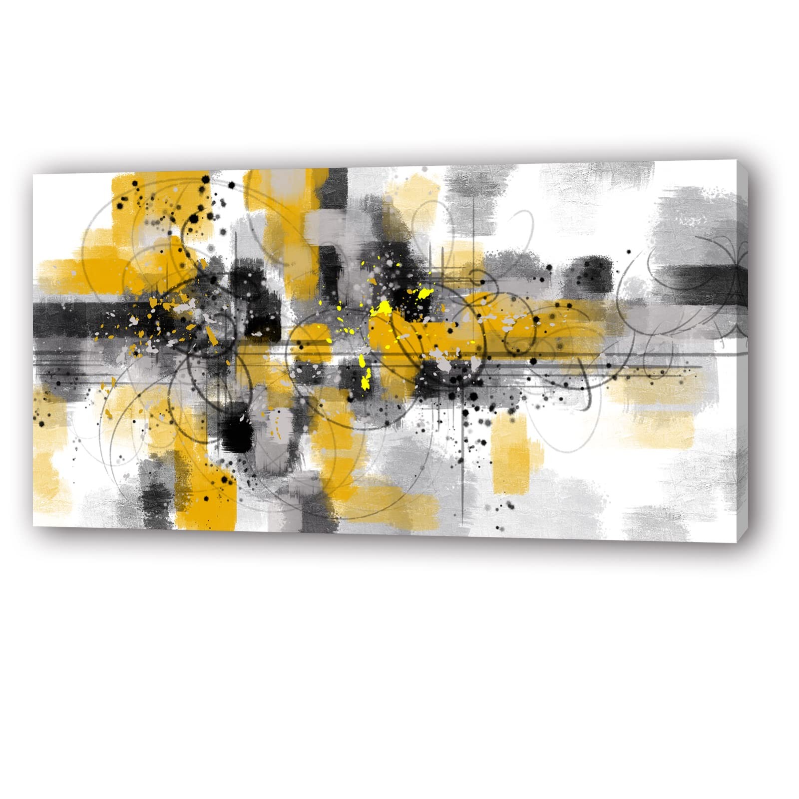 Bamdeya Large Abstract Canvas Wall Art City Paintings 30X60inches Framed