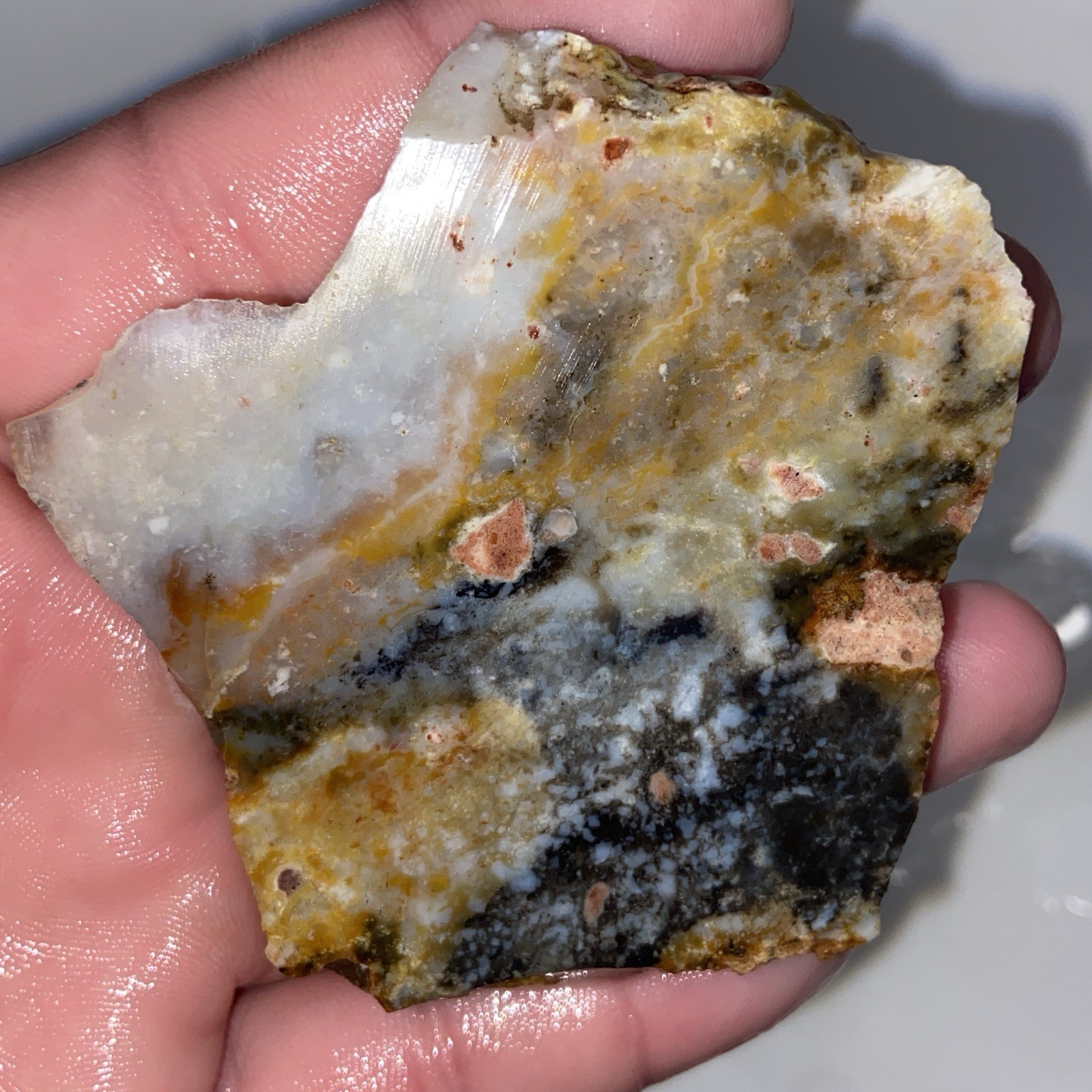 Unique Unknown Agate Jasper Rough Thick Slab 2.72 Oz