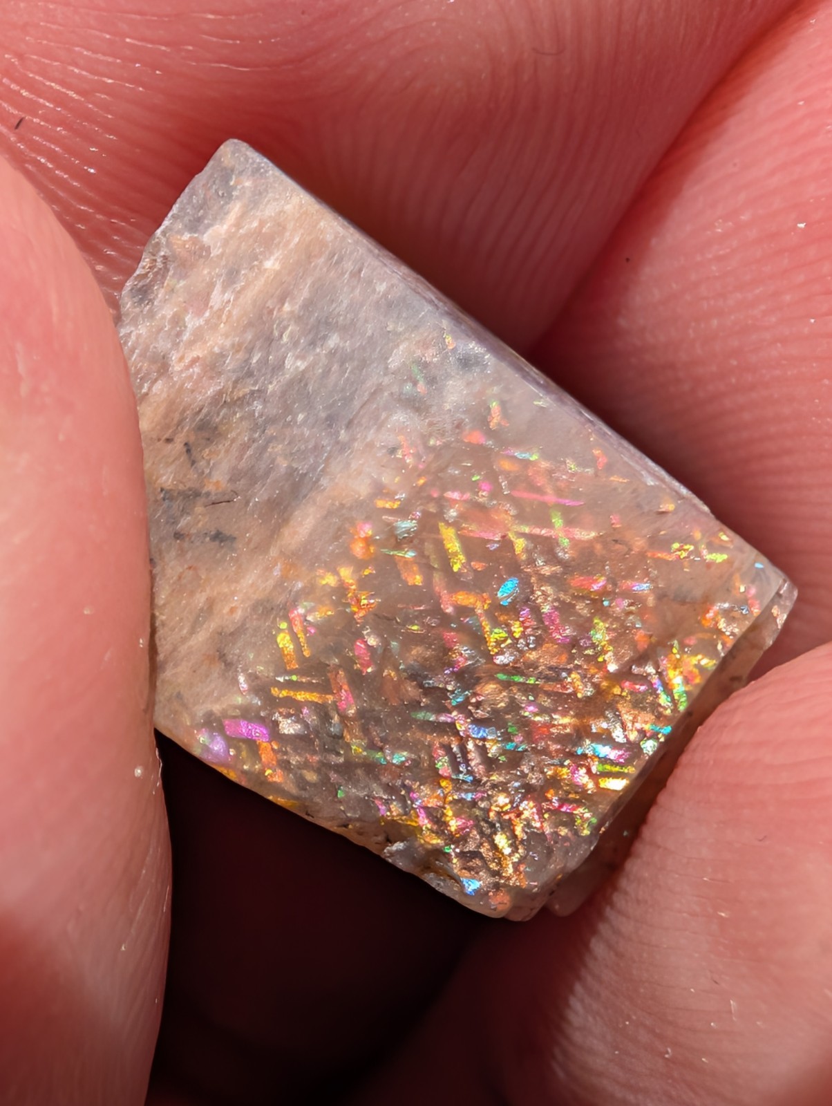 Rainbow Lattice Sunstone 23ct crystal matrix specimen rare gemstone Australian Rainbow Lattice Sunstone 23ct crystal matrix specimen rare gemstone Australian