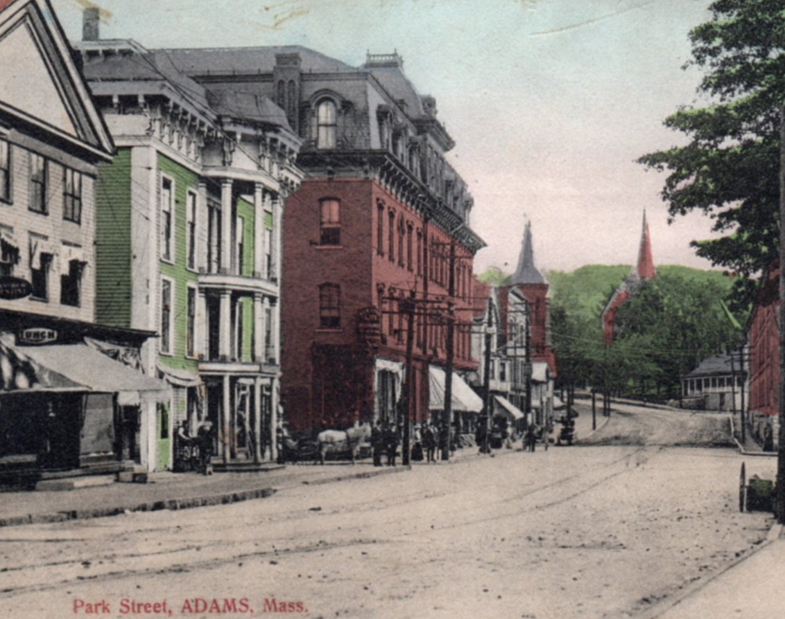 Adams MA Park Street Postcard Vintage