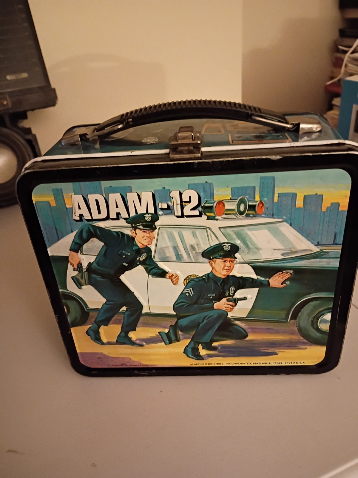 1972 Vintage Aladdin Adam-12 Metal Lunchbox And Thermos