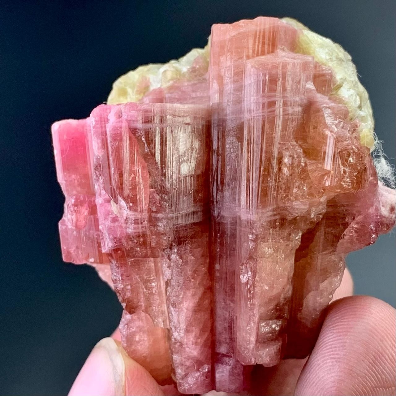 356 CT Terminated Natural Pink Colour Tourmaline Crystal Bunch Specimen @ Afghan