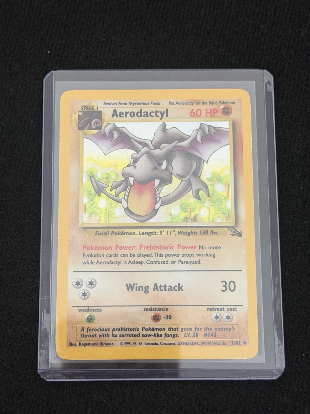 Pokemon Aerodactyl Holo Fossil Card 1/62