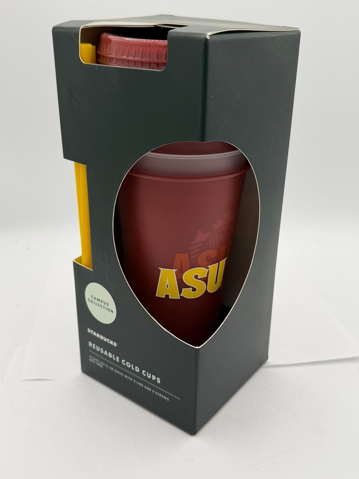 Starbucks ASU Campus Collection Reusable Cold Cups 4 Pack NIB