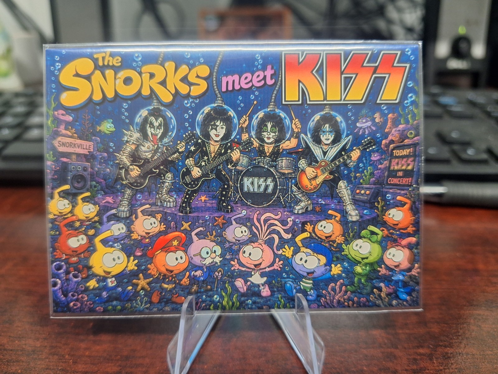 Custom Kiss Meets The Snorks Cartoon Collector Trading Art Card Gene Ace