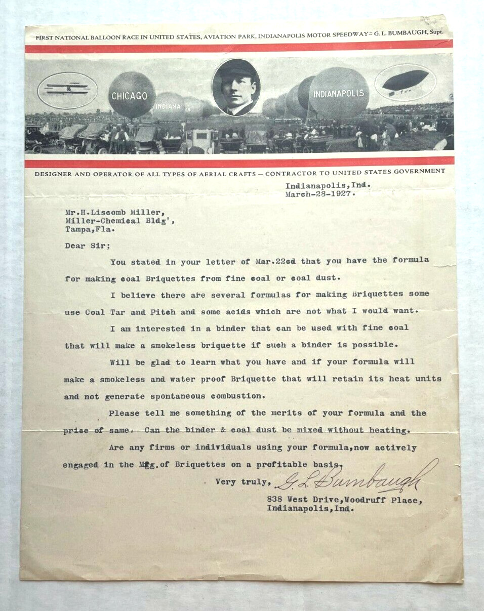 1927 Letterhead from Prof G.L. Bumbaugh Designer and Operator of Aerial Crafts 1927 Letterhead from Prof G.L. Bumbaugh Designer and Operator of Aerial Crafts