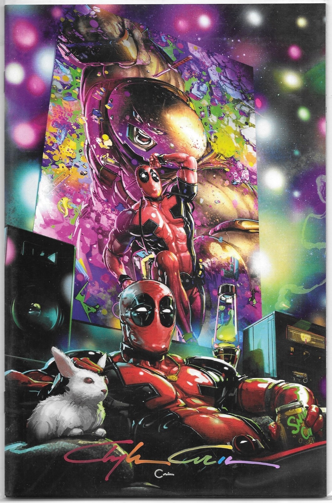 DEADPOOL NERDY 30 #1 CLAYTON CRAIN  SIGNED VIRGIN BLACK LIGHT VARIANT INFINITY 