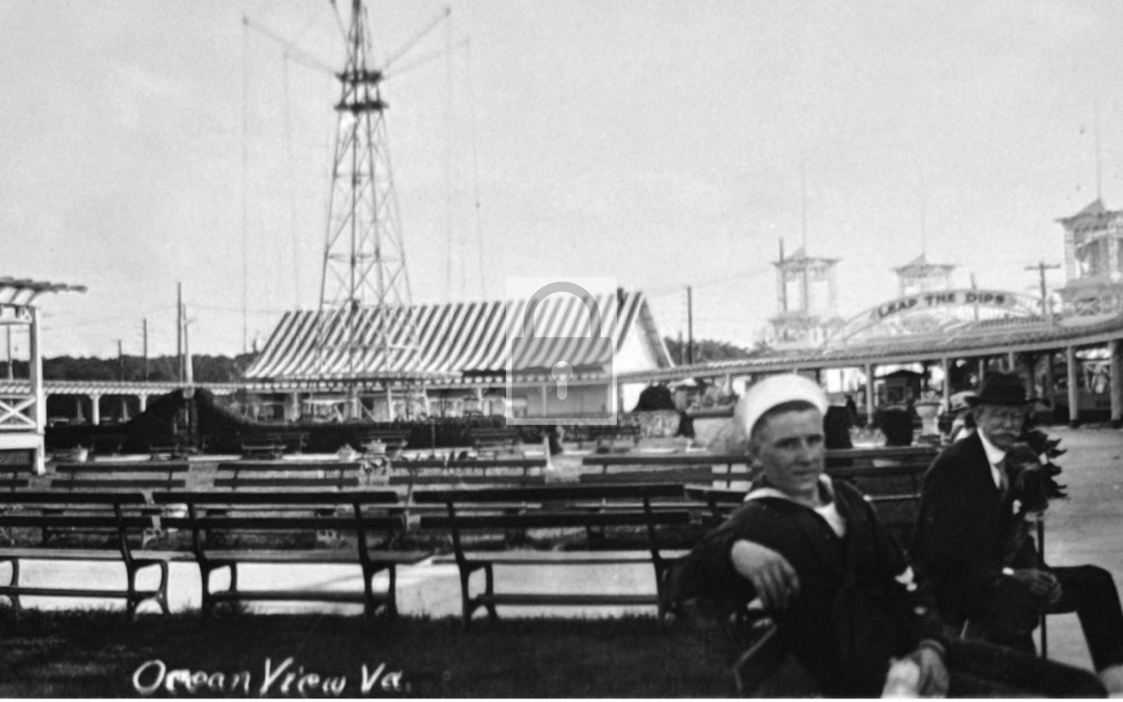 1922 Ocean View Amusement Park Navy Sailors Norfolk Virginia VA - Reprint