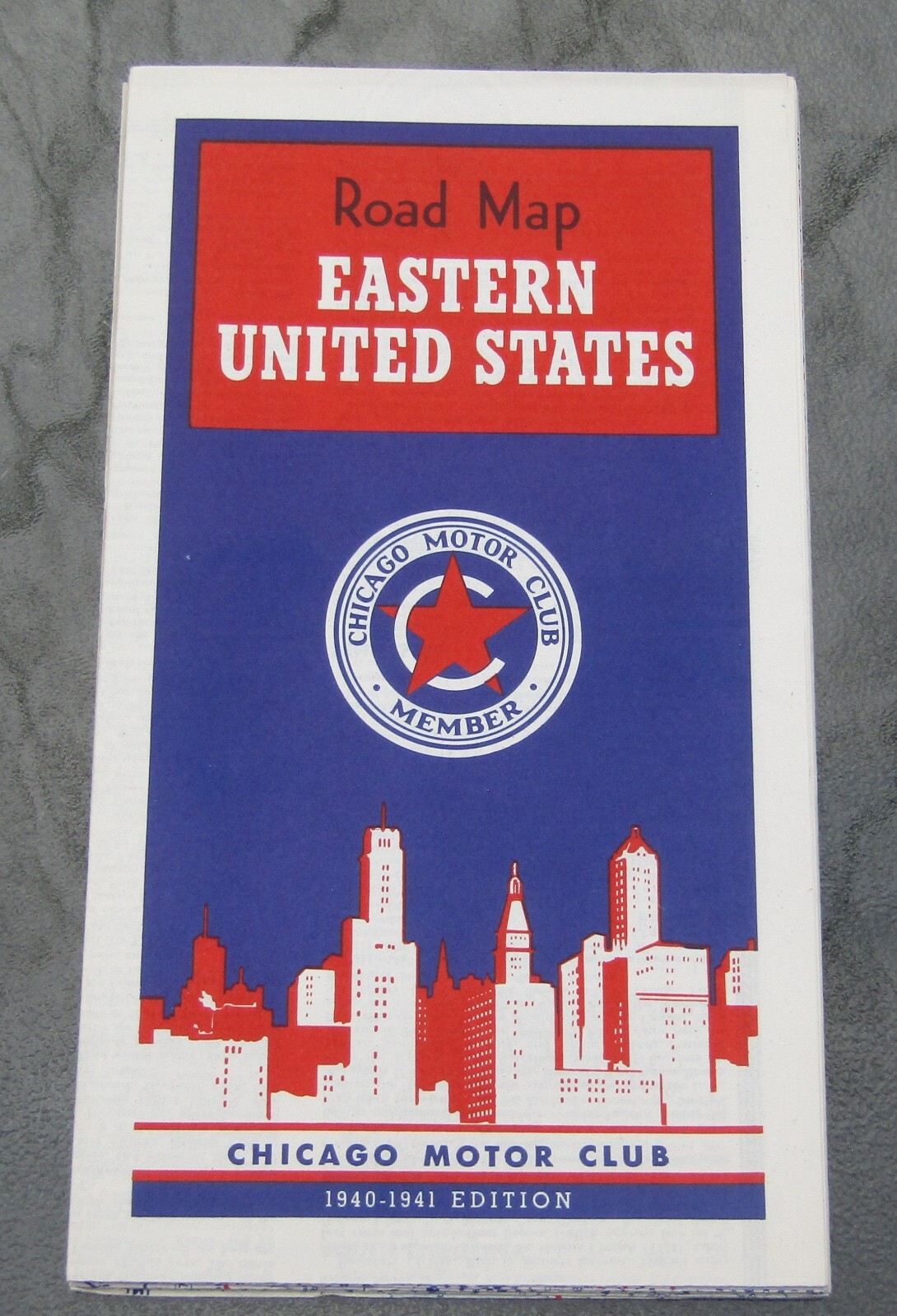 1940-1941 Chicago Motor Club EASTERN UNITED STATES Road Map UNUSED Pristine Look