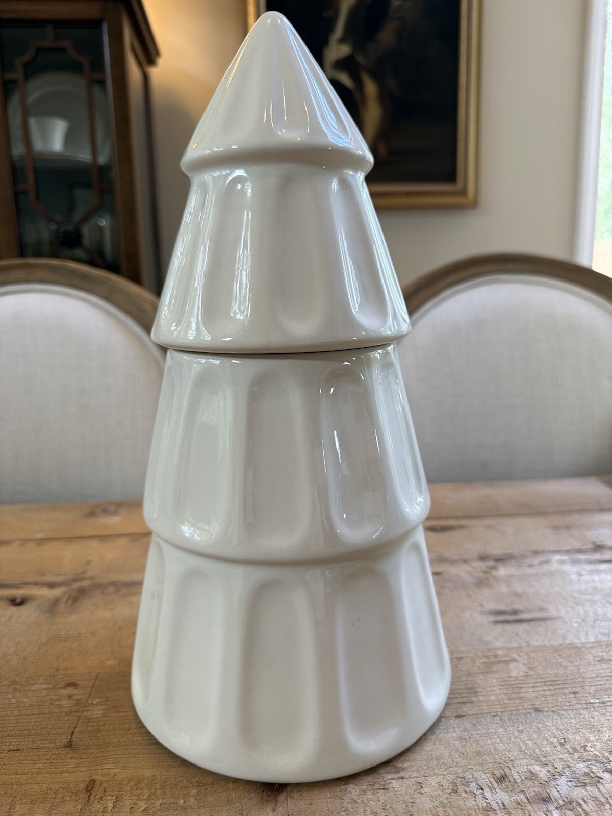 Vintage 2000 Christmas Tree Cookie Jar By Design PAC Minimalistic Holiday