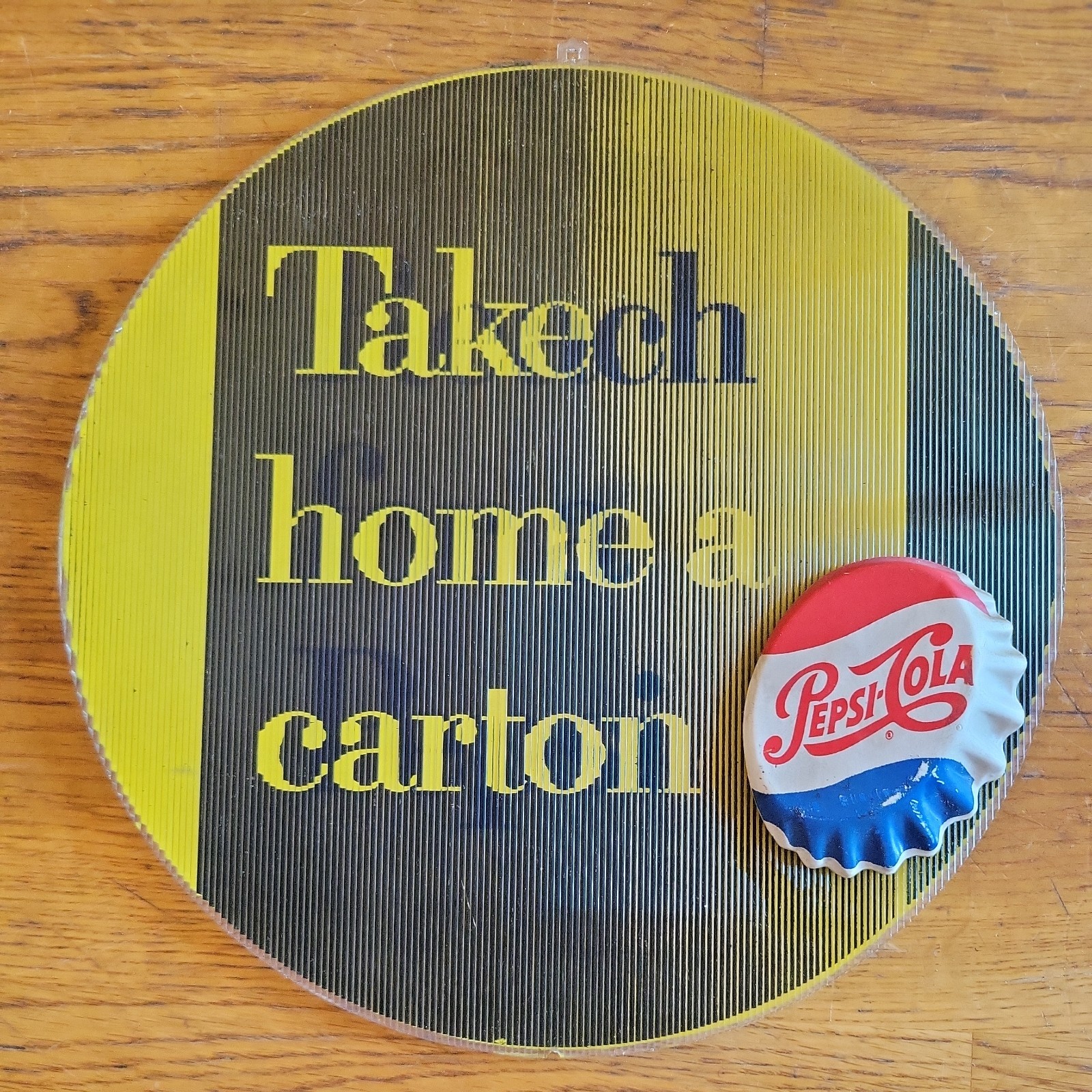 Vtg Pepsi Lenticular 3D Advertising Sign Reach For A Pepsi  - Take Home A Carton