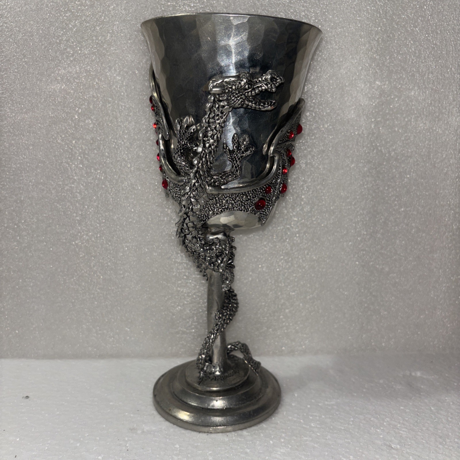 VTG Fellowship Foundry Lorenzo Dragon Pewter Goblet Chalice Red Crystals Ltd VTG Fellowship Foundry Lorenzo Dragon Pewter Goblet Chalice Red Crystals Ltd