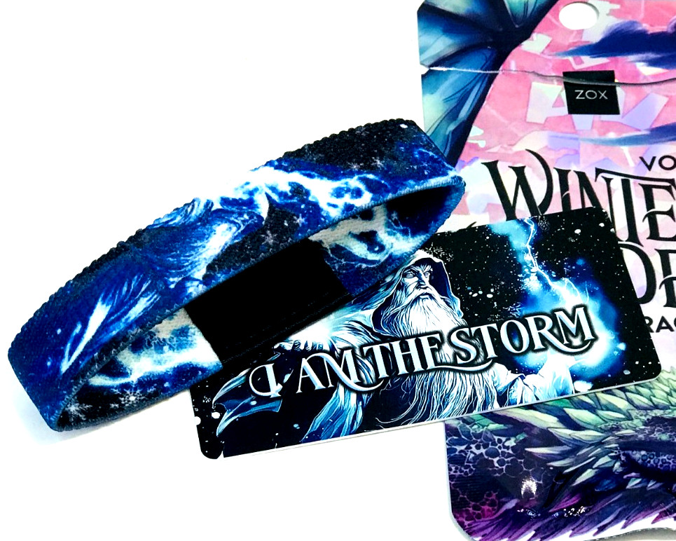 ZOX *I AM THE STORM* Silver Single Medium Goldie Band w/Card WINTER WONDERLAND
