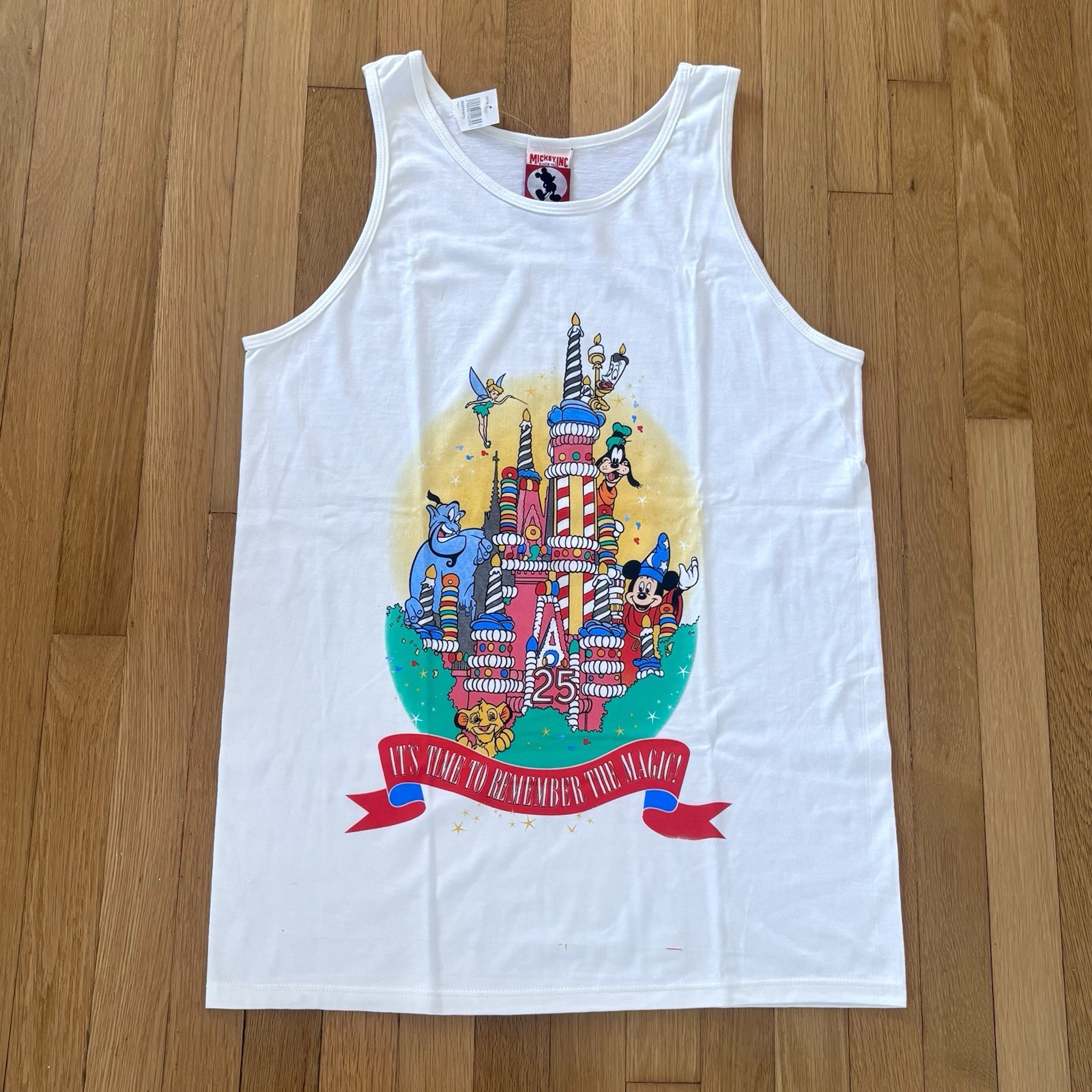 Vintage Disney World 25th Anniversary Castle Tank Top L 1996 Made In USA RARE