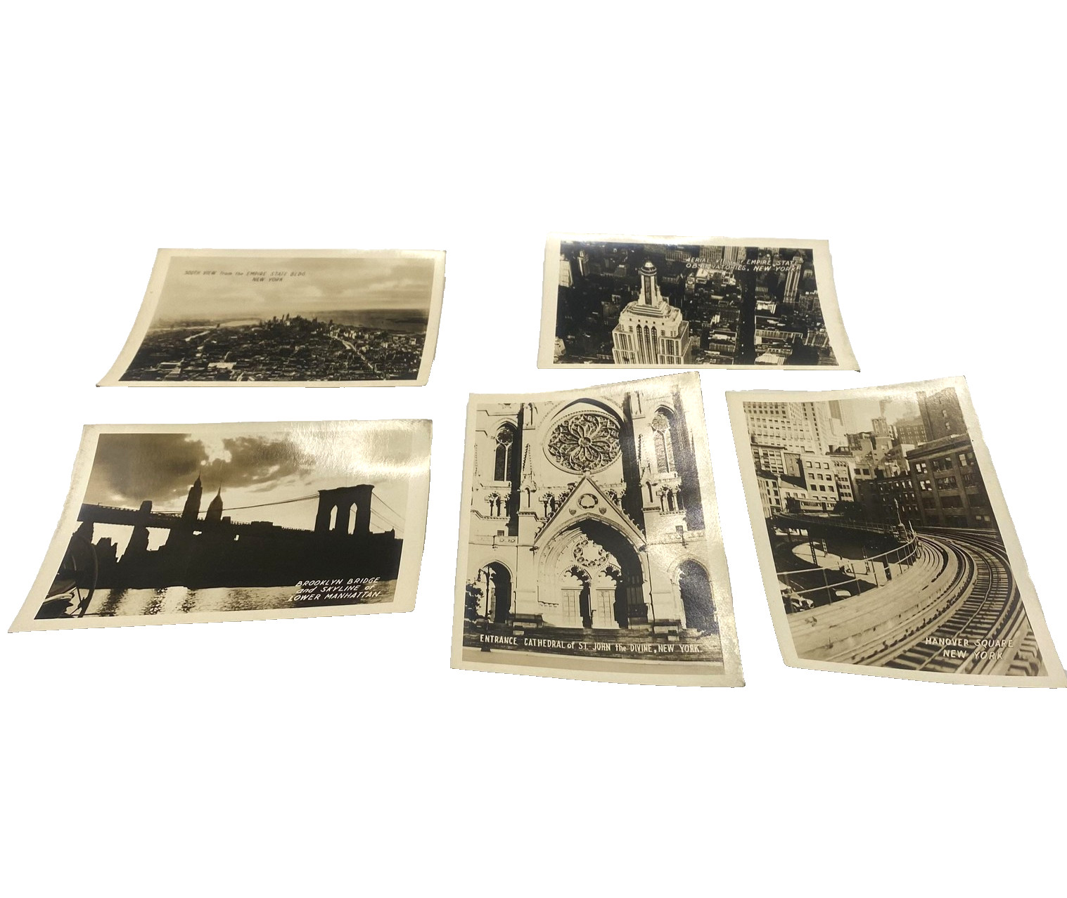 Vintage 1930s New York Photos Lot 5 Brooklyn Bridge Empire State Cathedral NYC