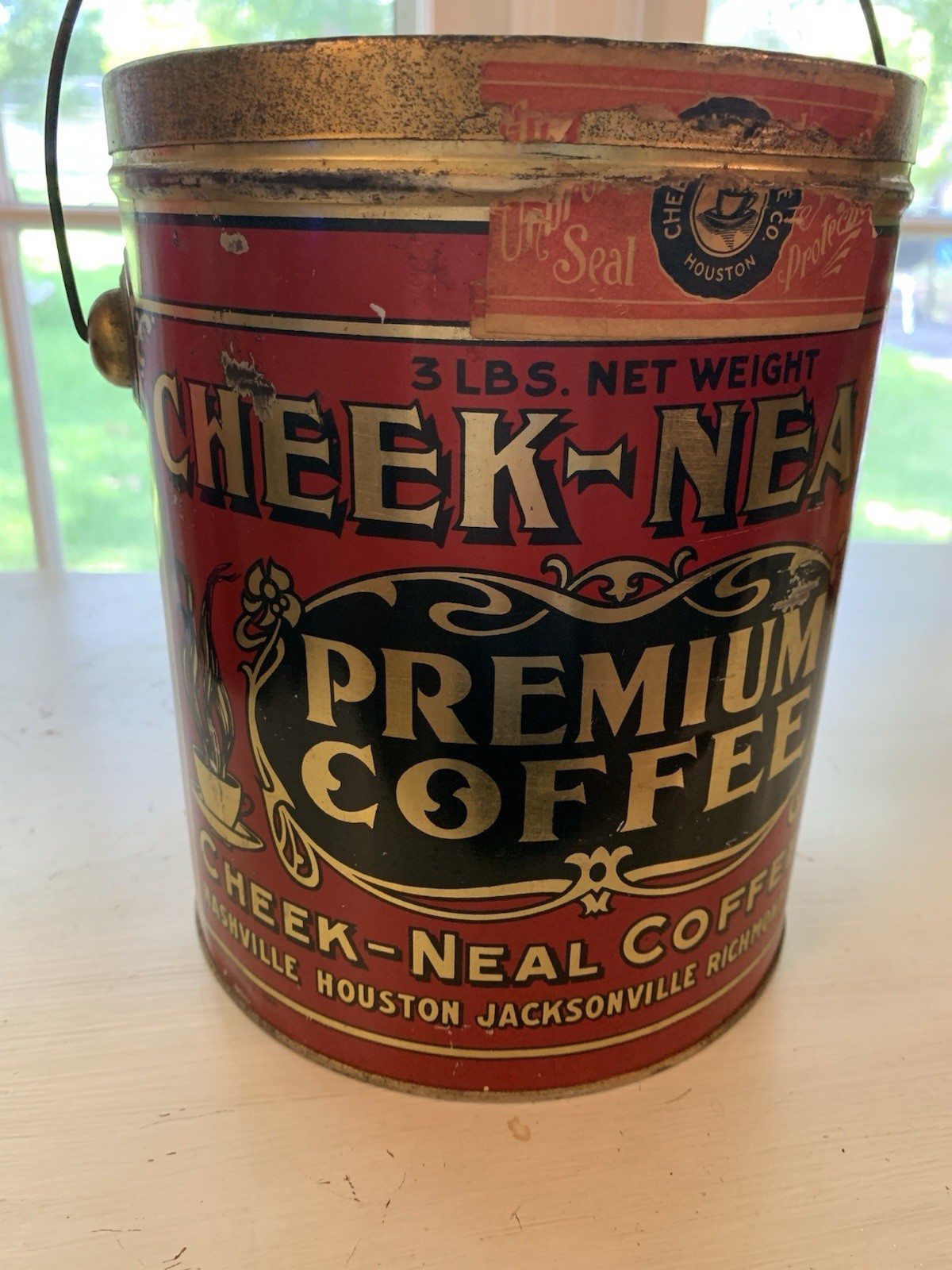 SCARCE Vintage CHEEK-NEAL\'S Coffee Can Tin 3 Lb Rare