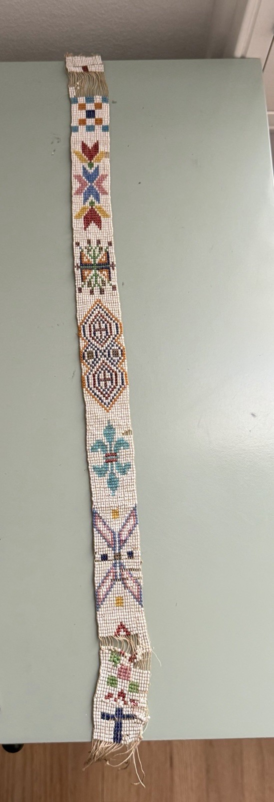Antique Native American Plains Handmade Beaded Sash