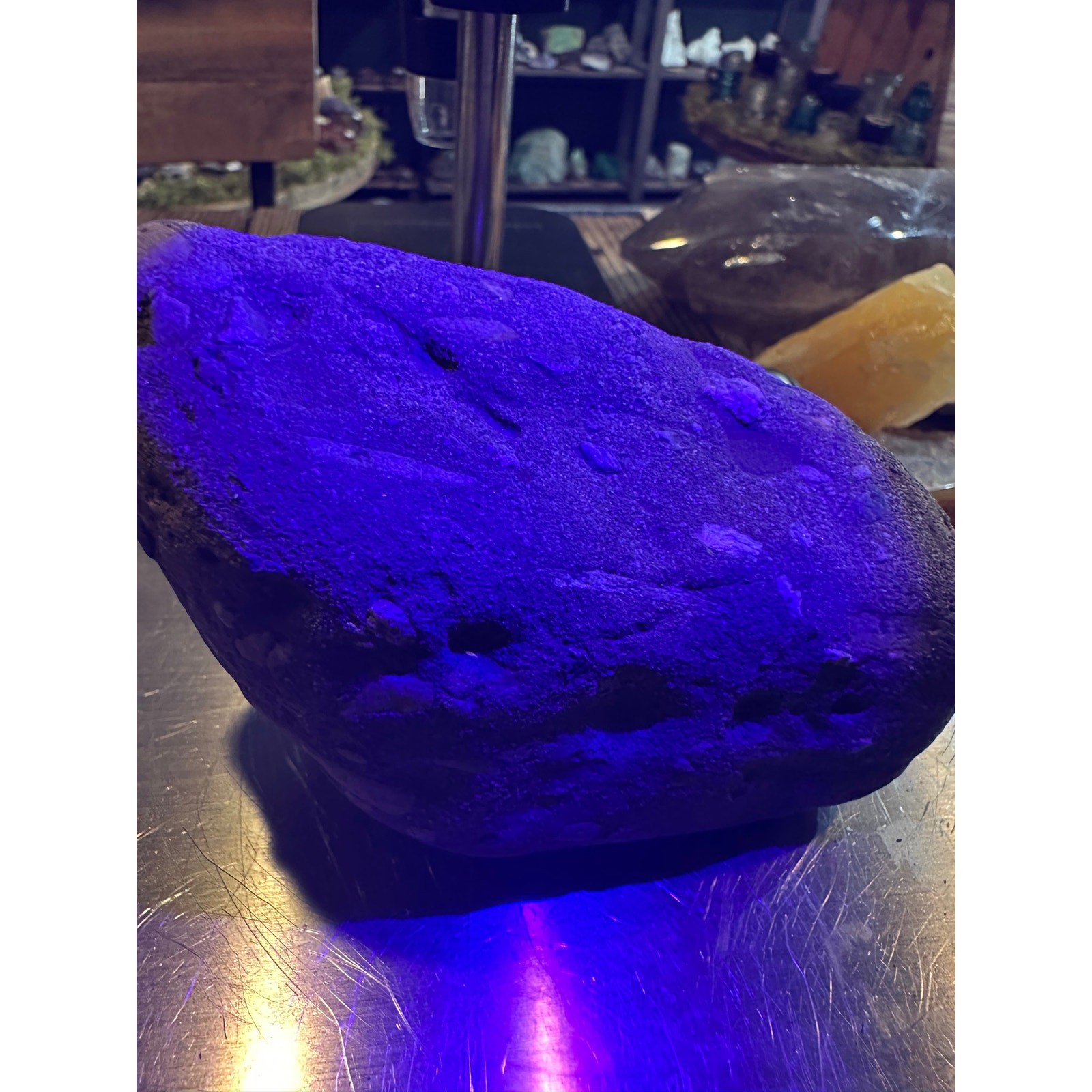 18 oz Fluorescent Fossiliferous Sandstone Riverbed Specimen