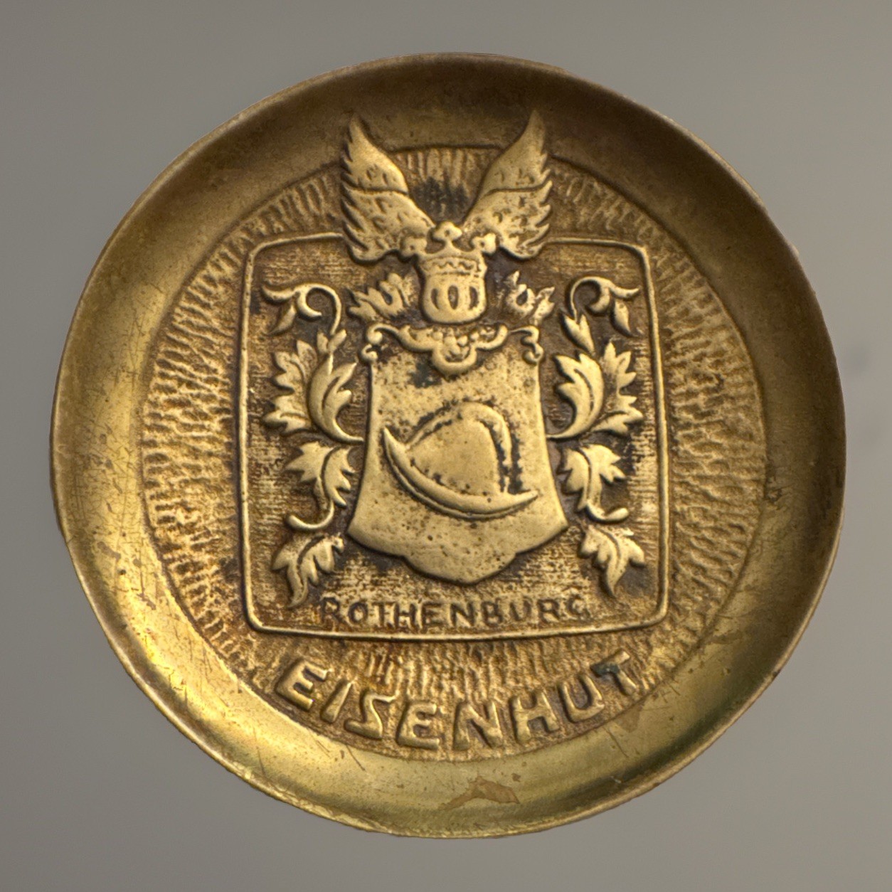 1940\'s brass tray EISENHUT Hotel, Rothenburg, 4 3/4\ 1940\'s brass tray EISENHUT Hotel, Rothenburg, 4 3/4\