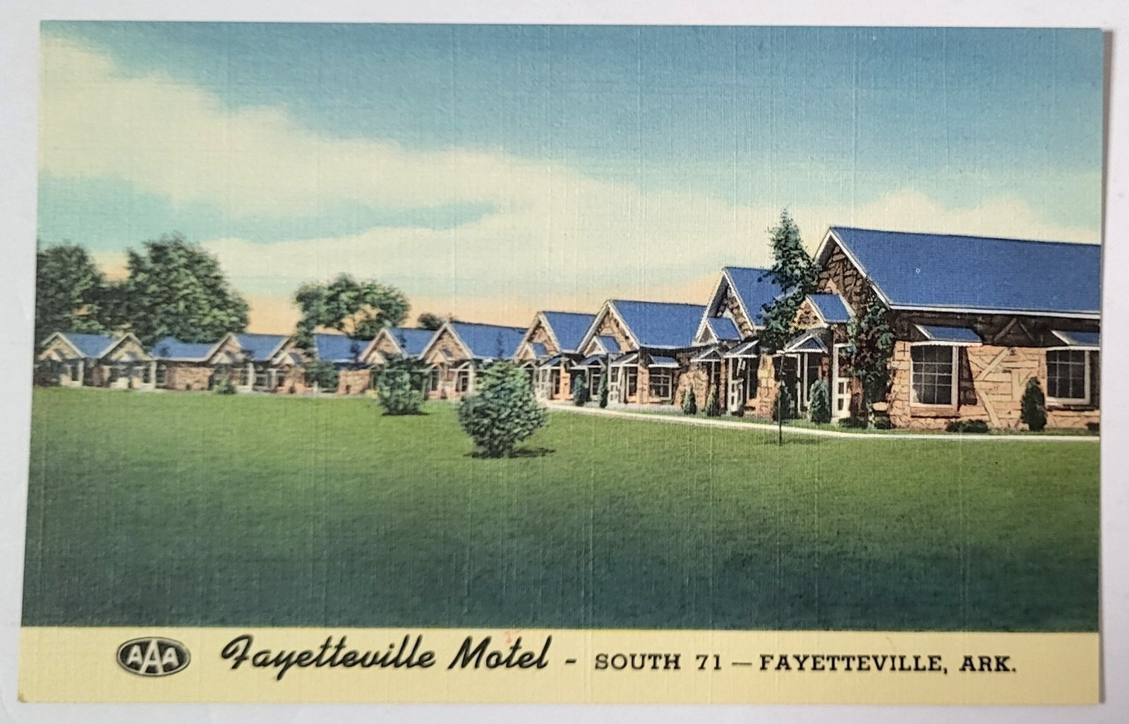 VTG 1948 FAYETTEVILLE AR PC Advertising Fayatteville Motel Teich Archives MINT