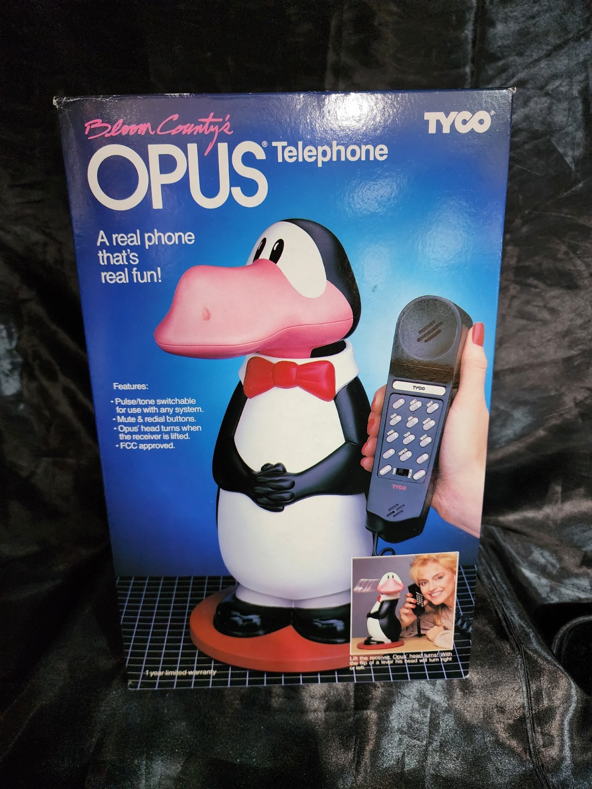 Vintage Opus Telephone (Bloom County) Moving Head Penguin Tyco 1987 BRAND NEW