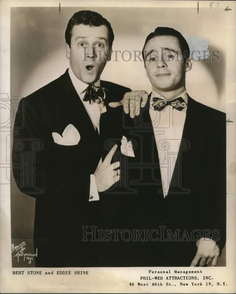 1951 Press Photo Comedians Bert Stone & Eddie Shine known as \ 1951 Press Photo Comedians Bert Stone & Eddie Shine known as \