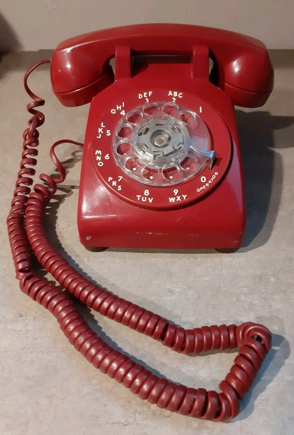 Vintage Western Electric Red Rotary Phone 500 C/D Desk Telephone Bell System