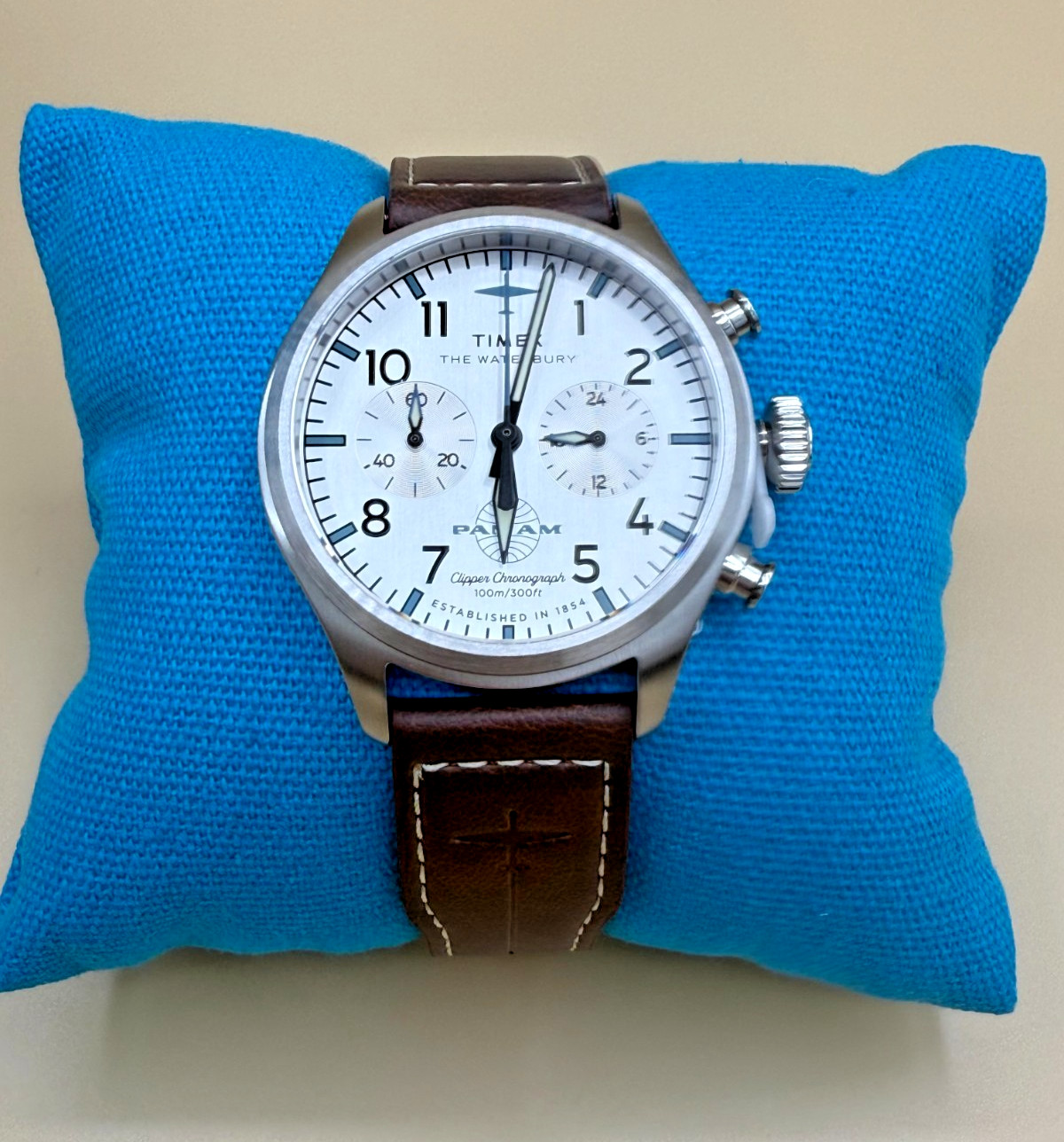 TIMEX x PAN AM Waterbury Ace Chronograph Watch, TW2Y38700, 41mm, Fall 2025