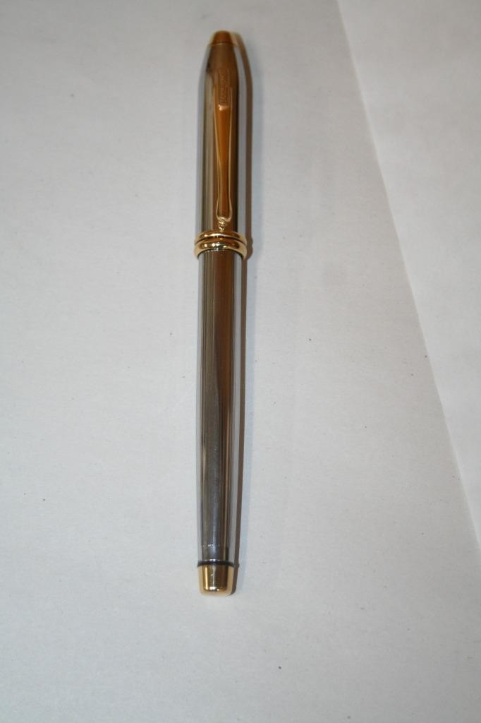 Cross Townsend Fountain Pen Silver Gold Honeywell Logo Clip F Nib Mint