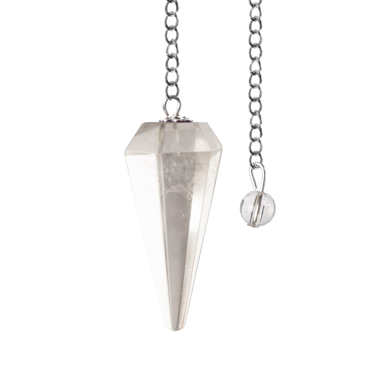 Clear Quartz Pendulum Crystal Stone, Faceted Pendulum Divination Tools, Dowsing