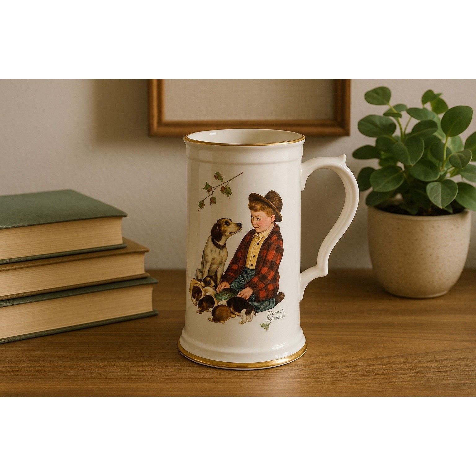 Gorham Norman Rockwell Tankard Fall Pride of Parenthood Stein Limited 1958
