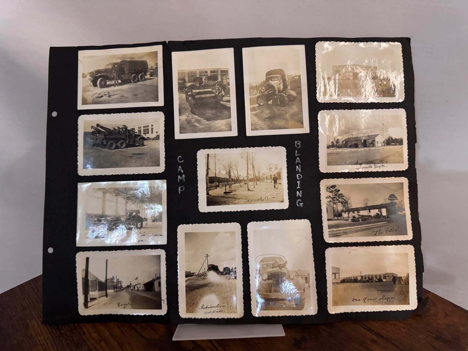 Original WWII Camp Blanding Florida Military Photo Album Page
