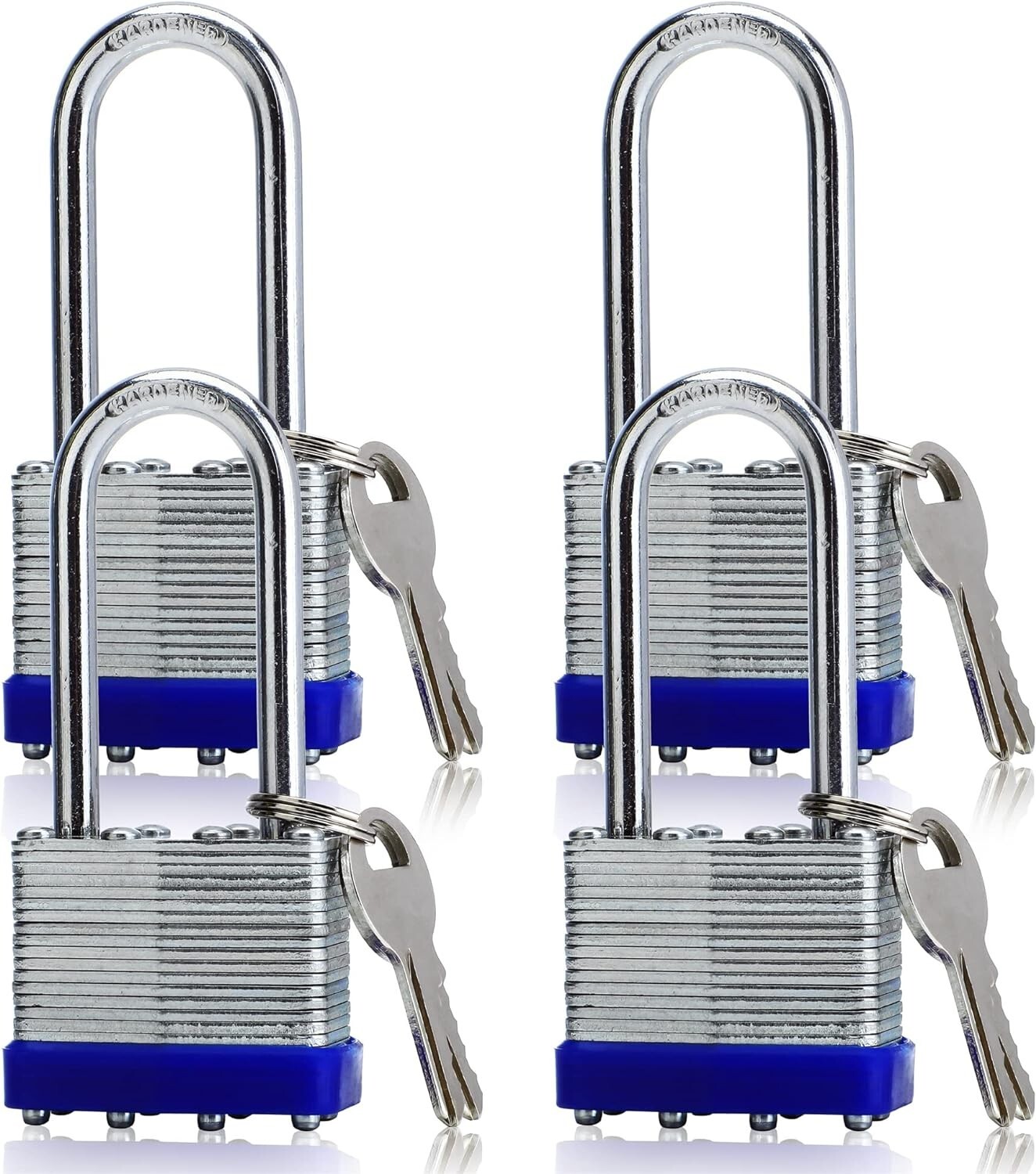 4 Pack Outdoor Padlocks with Keys Long Shackle Keyed Padlocks for Gate 4 Pack Outdoor Padlocks with Keys Long Shackle Keyed Padlocks for Gate