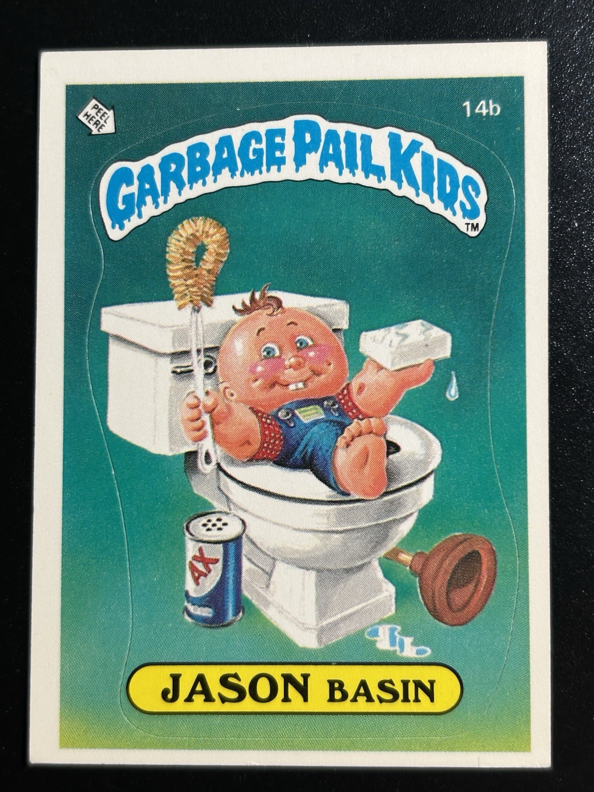 1985 Topps Garbage Pail Kids GPK First Series 1 OS1 14b Jason Basin GLOSSY