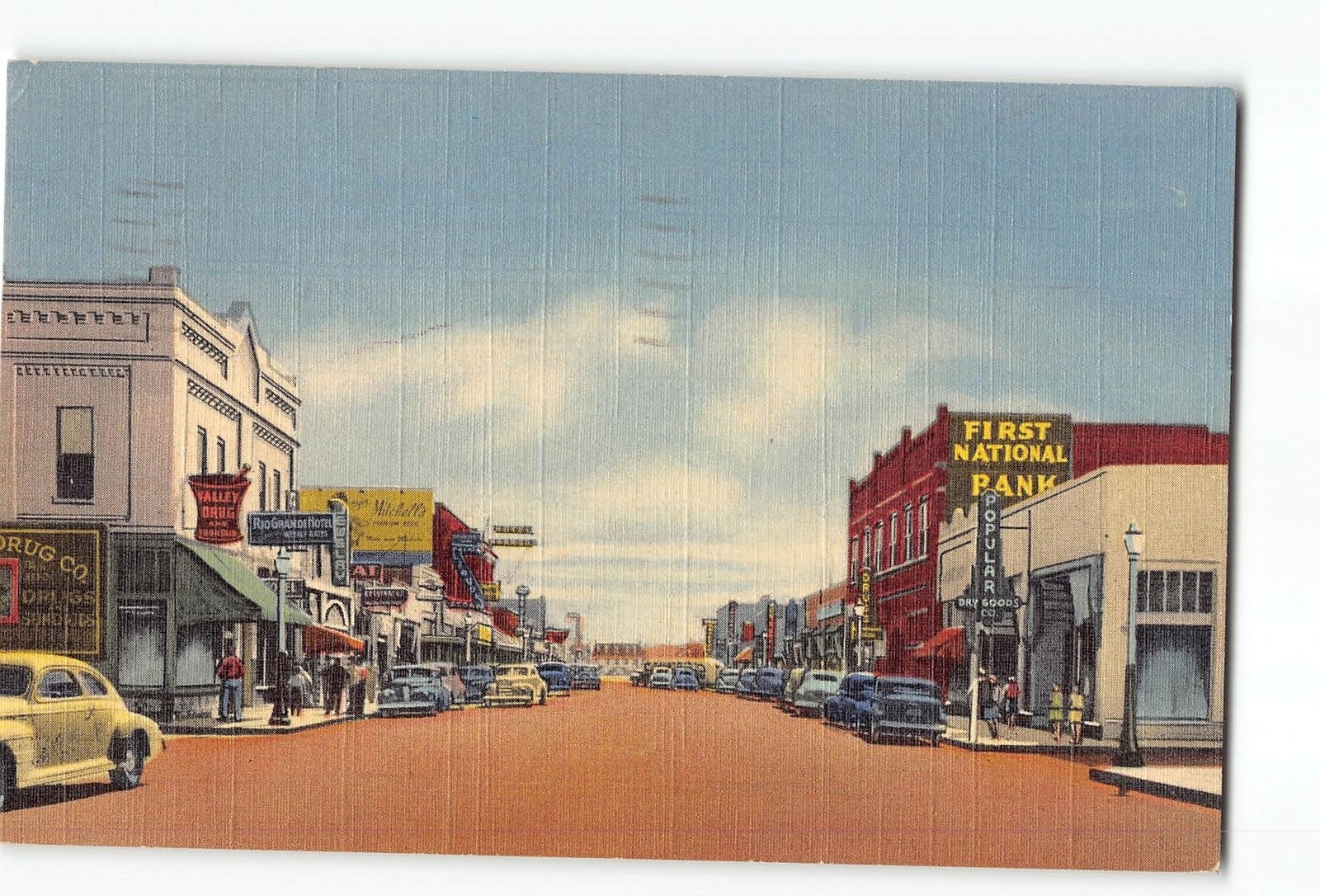 Las Cruces New Mexico NM Postcard 1930-1945 Main Street Storefronts