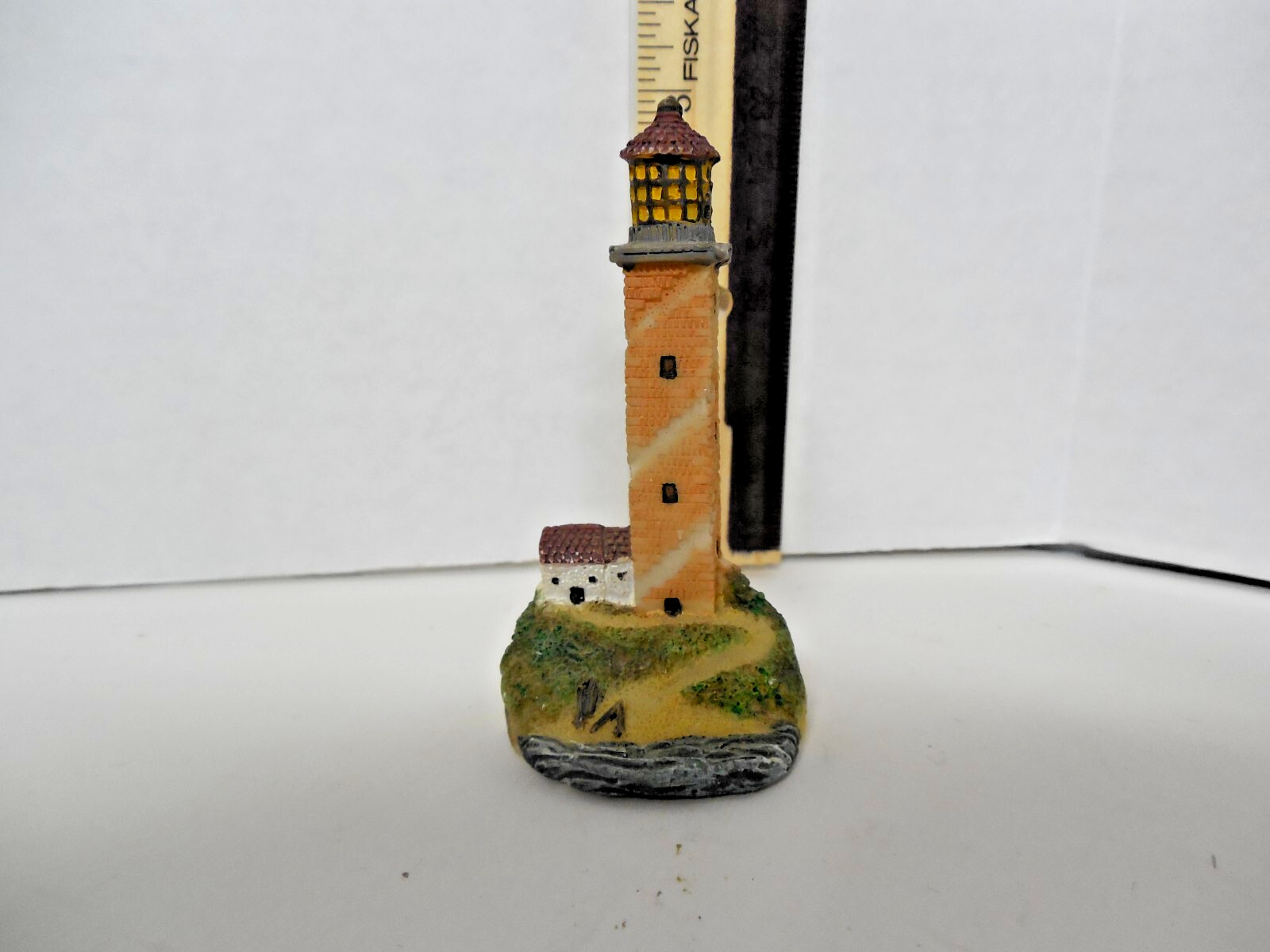 Resin Miniature Lighthouse Figurine Unmarked 3 in tall Resin Miniature Lighthouse Figurine Unmarked 3 in tall