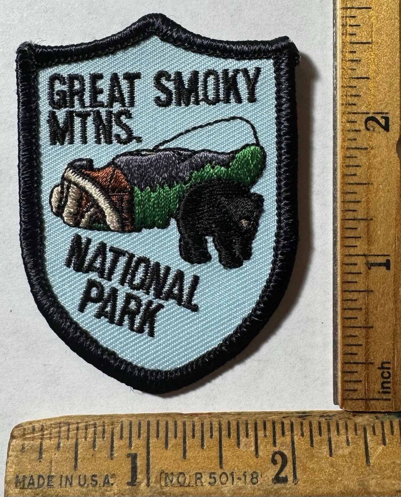 Vintage Great Smoky Mountains National Park Iron On Patch Travel Souvenir