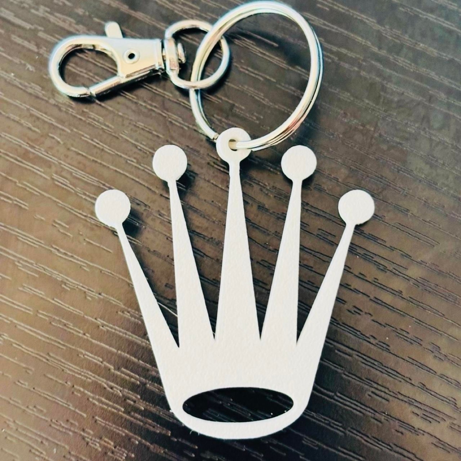 Rolex Logo 3D Printed Keychain - (White)