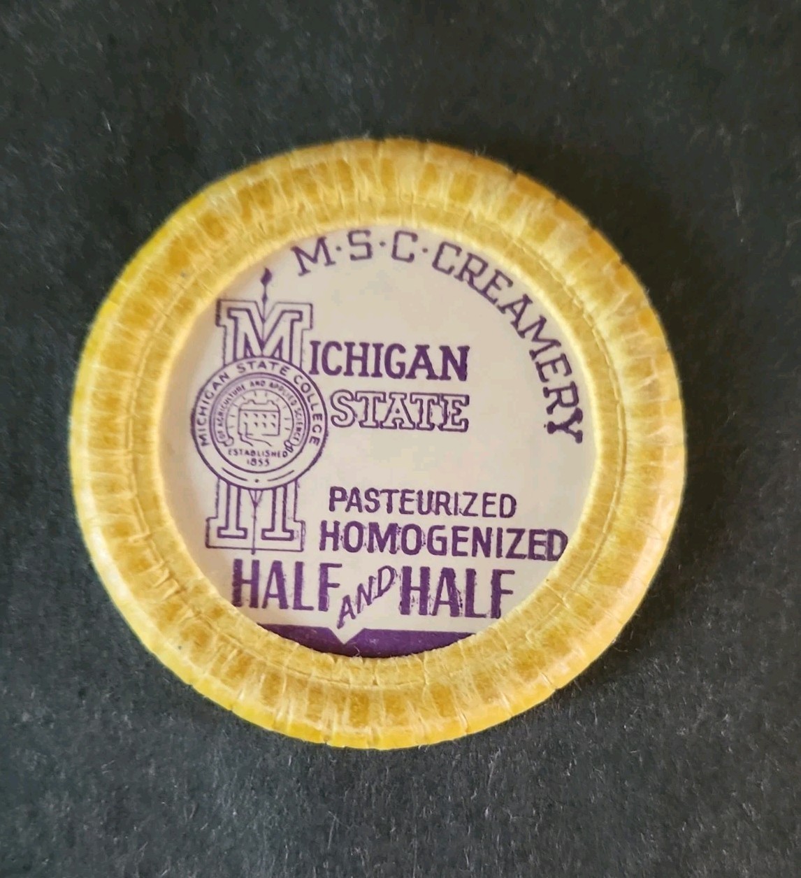 Rjkstamps Michigan State  Half & half Milk Bottle Cap - Michigan Creamery