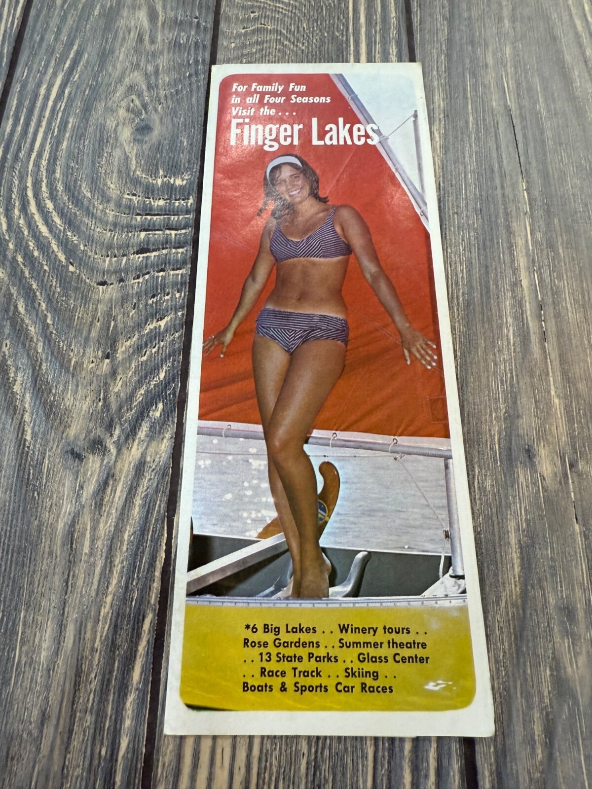Vintage Finger Lakes Travel Brochure Tourism Attractions Map Mid-Century