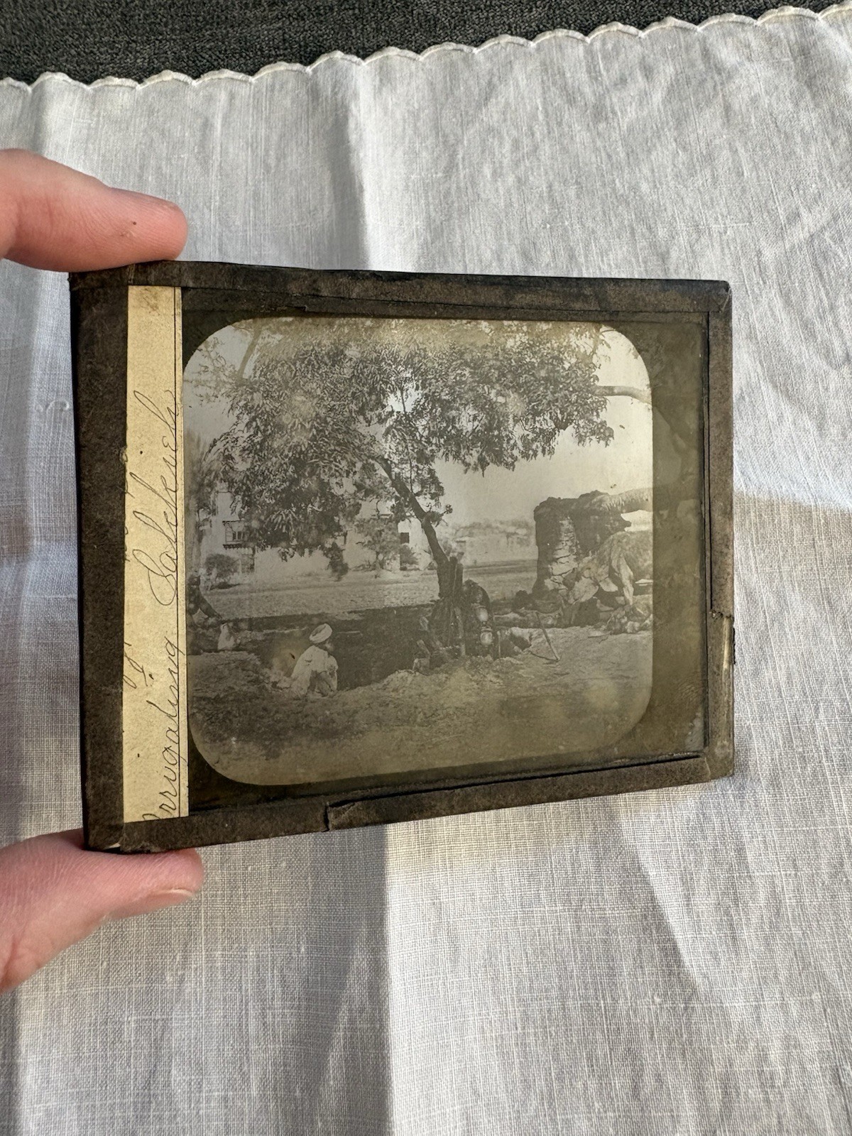 Magic Lantern GLASS Ephemera Farming Irrigating Salekiela?