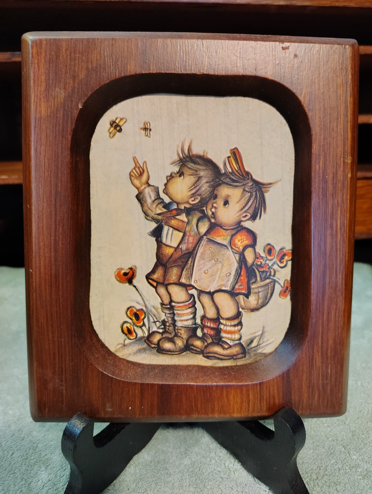Wood Wall Plaque Kids Children Art Illustration, Brown Multicolor, Vertical