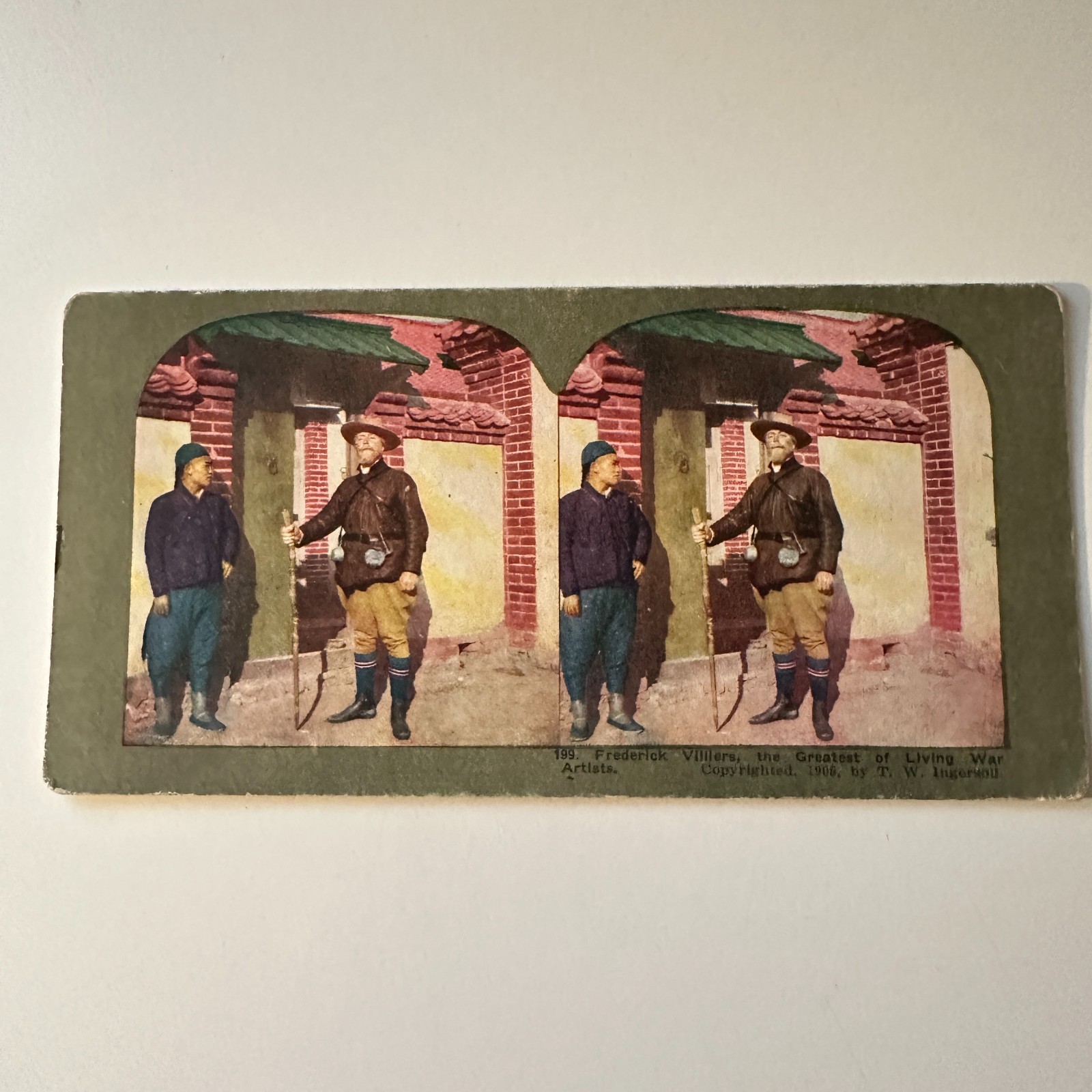 Frederick Villiers Greatest Of Living War Artists Antique Stereoview Card 5H6-3