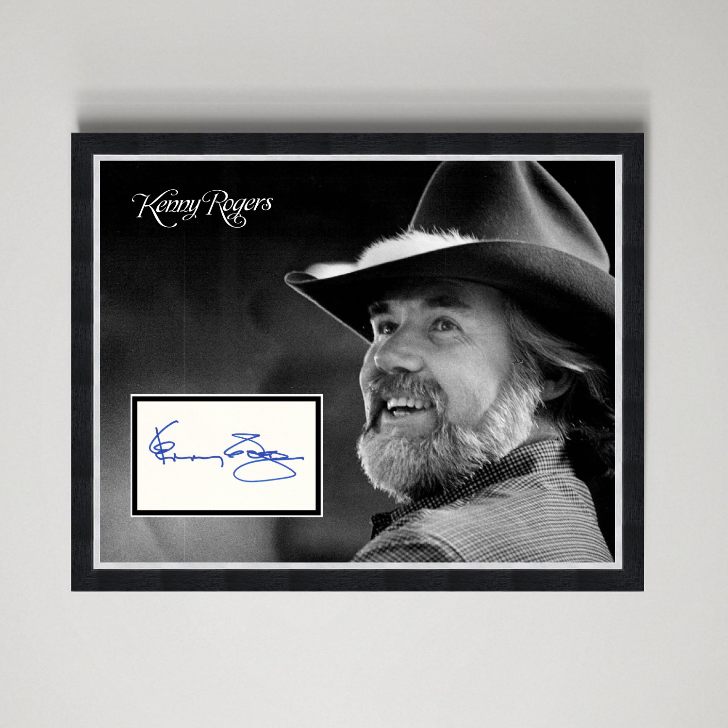 Kenny Rogers - American Country Singer Authentic Autograph Framed Display