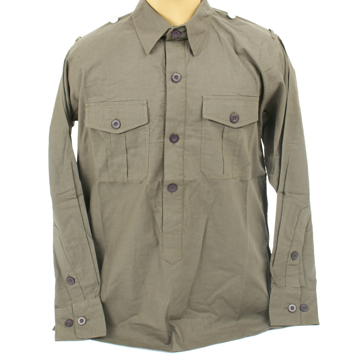 German WWII Wehrmacht Olive Grey Field Shirt-L:US 42-44