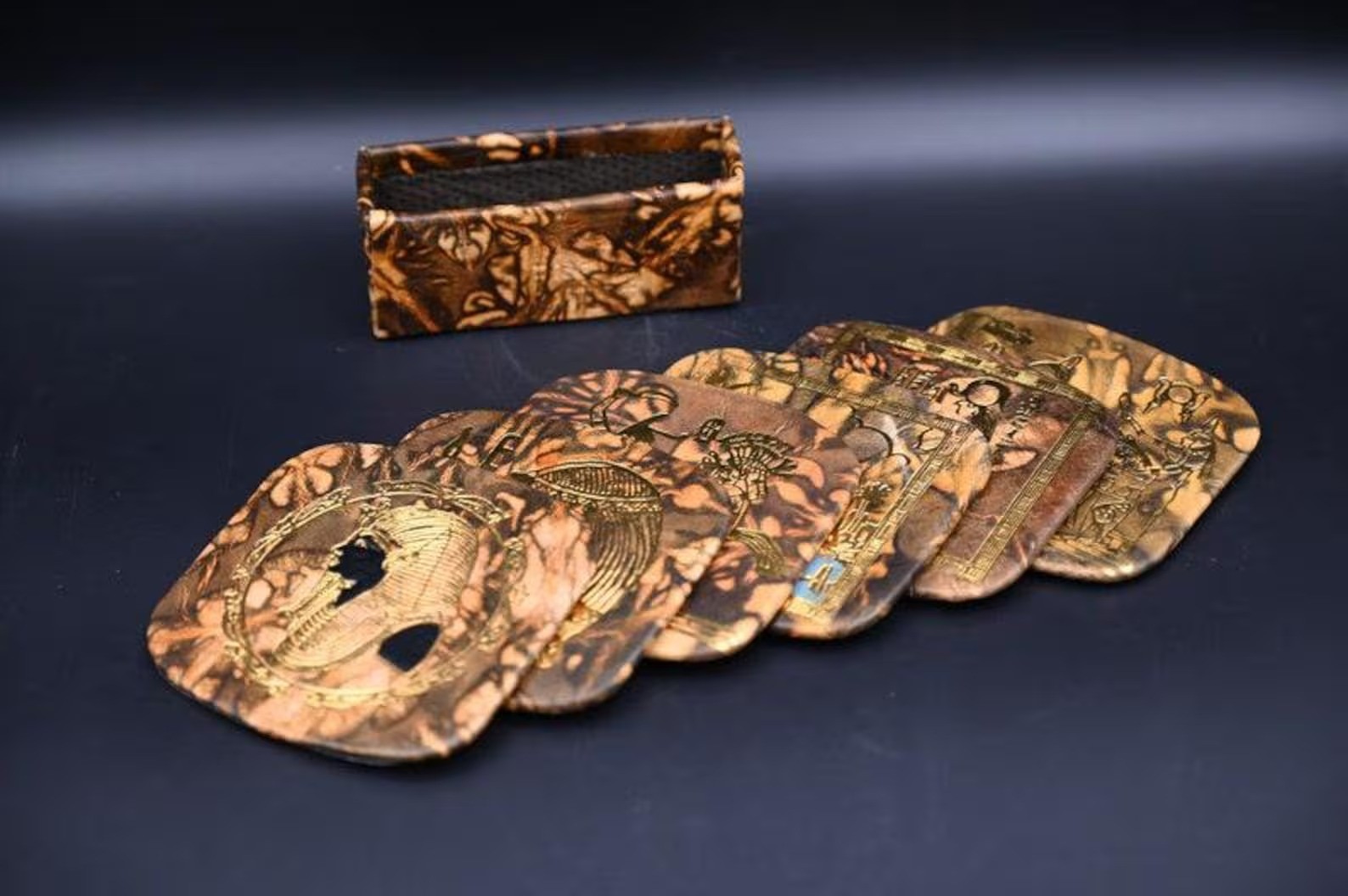 Rare Authentic Ancient Egyptian Antiquities Golden Stone coasters Egyptian BC