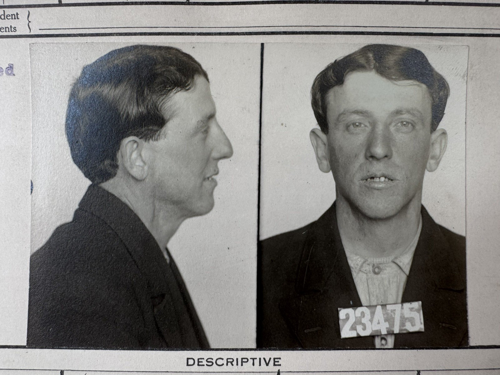 Antique 1914 Criminal Forgery Mugshot Photo San Francisco, CA